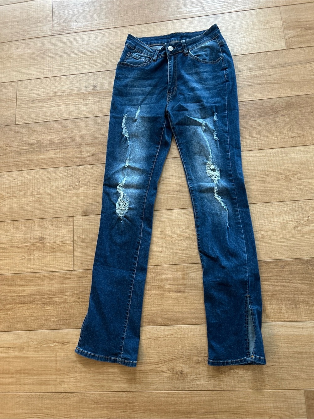 Distressed Dark Blue Denim,
Women’s TALL